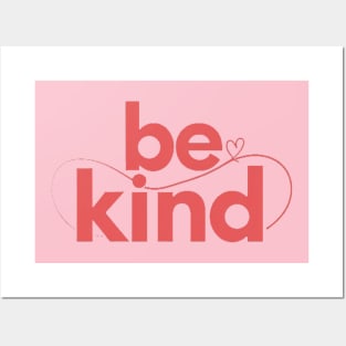 Be Kind Script A Positive Text Of Kindness - Cute Heart Posters and Art